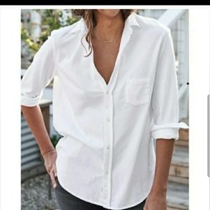 Frank & Eileen Shirt "Eileen"  White Cotton Button Down With Pocket Size XL